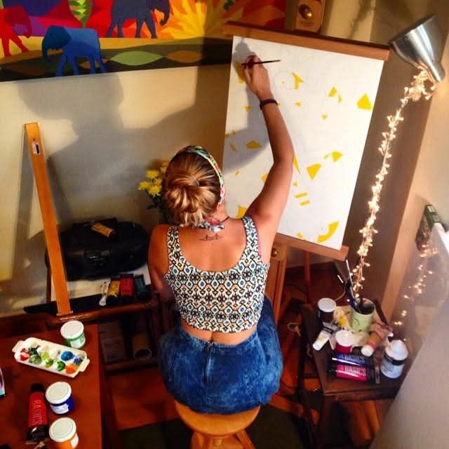 Lara Melachrinou painting in 2018