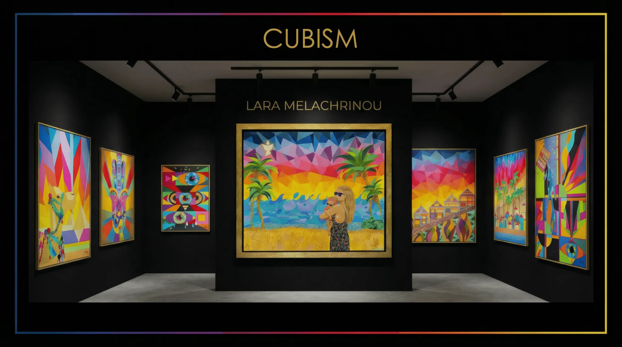 Lara Melachrinou – Cubism series, bold geometric compositions in oil and acrylic on canvas